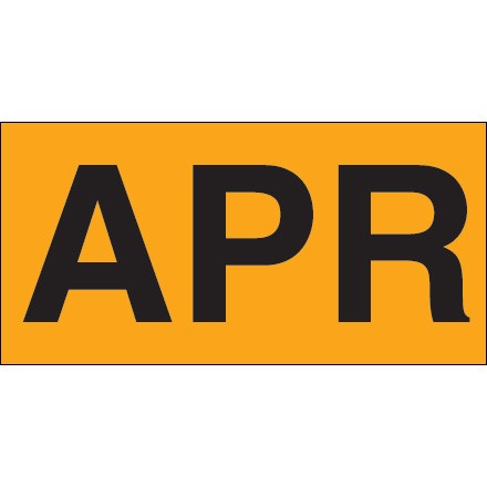 3" x 6" - "APR" (Fluorescent Orange) Months of the Year Labels