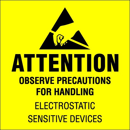 4" x 4" - "Attention - Observe Precautions" Labels