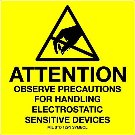 4" x 4" - "Attention - Observe Precautions" Labels