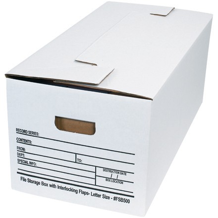 24" x 12" x 10" Interlocking Flap File Storage Boxes