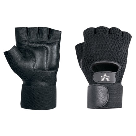 Mesh Material Handling Fingerless Gloves w/ Wrist Strap - Large