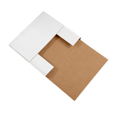 12 1/2" x 12 1/2" x 2" White Easy-Fold Mailers