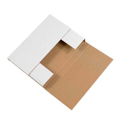 12 1/8" x 9 1/8" x 2" White Easy-Fold Mailers