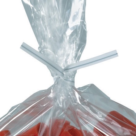 5" x 5/32" White Plastic Twist Ties