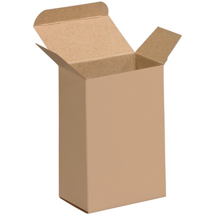 4" x 2 1/2" x 6" Kraft Reverse Tuck Folding Cartons