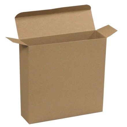 7 1/4" x 2" x 7 1/4" Kraft Reverse Tuck Folding Cartons
