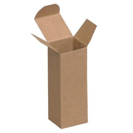 1 1/2" x 1 1/2" x 4" Kraft Reverse Tuck Folding Cartons