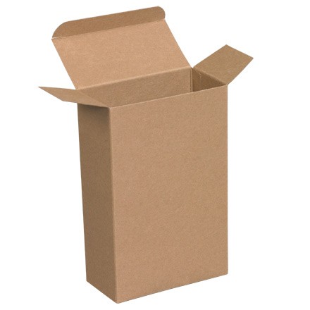 4 5/8" x 2 3/8" x 7 5/16" Kraft Reverse Tuck Folding Cartons