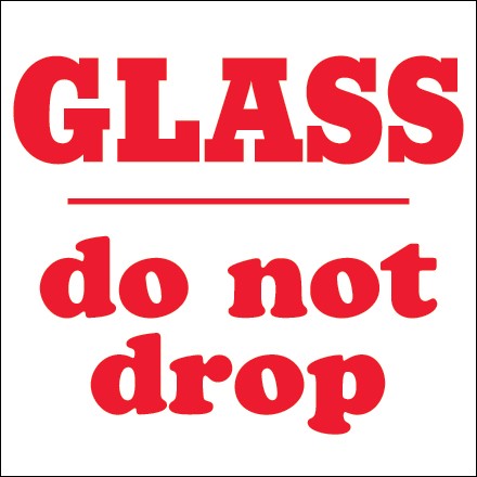 4" x 4" - "Glass - Do Not Drop" Labels