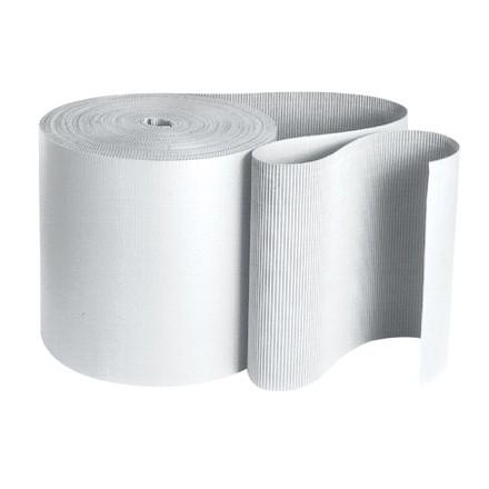 48" x 250' - White Singleface Corrugated Roll