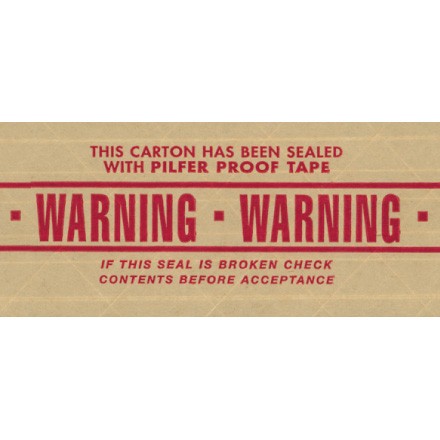 3" x 450' - "Warning" Central - 260 Pre-Printed Reinforced Tape