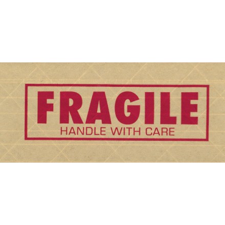 3" x 450' - "Fragile" Central - 260 Pre-Printed Reinforced Tape