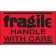 3" x 5" - "Fragile - Handle With Care" (Fluorescent Red) Labels