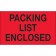 3" x 5" - "Packing List Enclosed" (Fluorescent Red) Labels