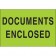 2" x 3" - "Documents Enclosed" (Fluorescent Green) Labels