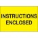 2" x 3" - "Instructions Enclosed" (Fluorescent Yellow) Labels