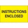 3" x 5" - "Instructions Enclosed" (Fluorescent Yellow) Labels