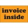 3" x 5" - "Invoice Inside" (Fluorescent Orange) Labels