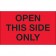 3" x 5" - "Open This Side Only" (Fluorescent Red) Labels
