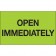 3" x 5" - "Open Immediately" (Fluorescent Green) Labels