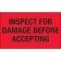 3" x 5" - "Inspect For Damage Before Accepting" (Fluorescent Red) Labels