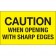 3" x 5" - "Caution When Opening With Sharp Edges" (Fluorescent Yellow) Labels