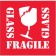 4" x 4" - "Fragile - Glass" Labels