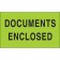 3" x 5" - "Documents Enclosed" (Fluorescent Green) Labels