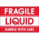 2" x 3" - "Fragile - Liquid - Handle With Care" Labels