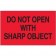 3" x 5" - "Do Not Open with Sharp Object" (Fluorescent Red) Labels
