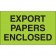 3" x 5" - "Export Papers Enclosed" (Fluorescent Green) Labels