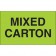 3" x 5" - "Mixed Carton" (Fluorescent Green) Labels