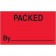 3" x 5" - "Packed By" (Fluorescent Red) Labels