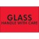 2" x 3" - "Glass - Handle With Care" (Fluorescent Red) Labels