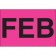 2" x 3" - "FEB" (Fluorescent Pink) Months of the Year Labels