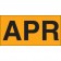 3" x 6" - "APR" (Fluorescent Orange) Months of the Year Labels