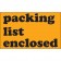 3" x 5" - "Packing List Enclosed" (Fluorescent Orange) Labels